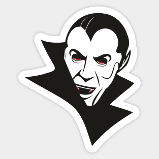 Dracula, menacing black and white illustration with red details Sticker